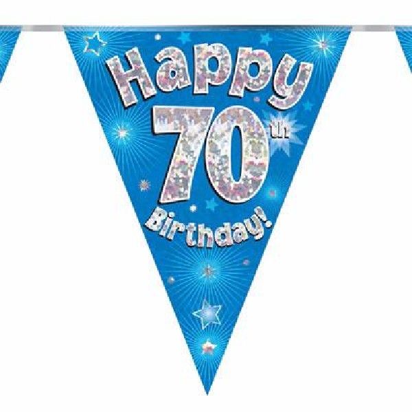 Party Bunting Happy 70th Birthday Blue