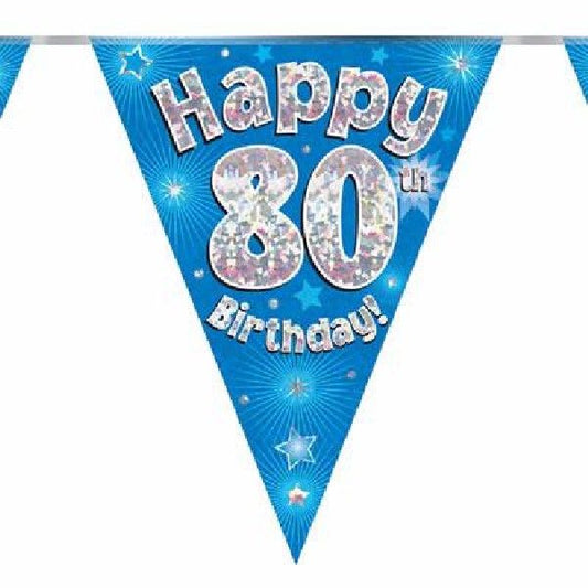 Party Bunting Happy 80th Birthday Blue