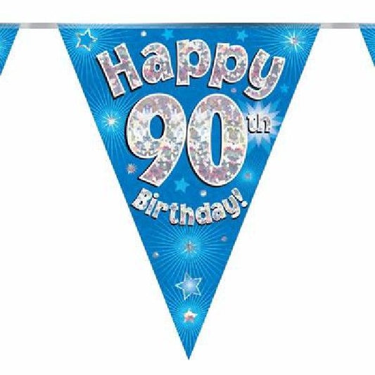 Party Bunting Happy 90th Birthday Blue