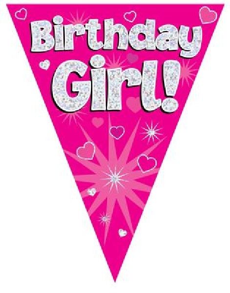 Party Bunting Birthday Girl Pink