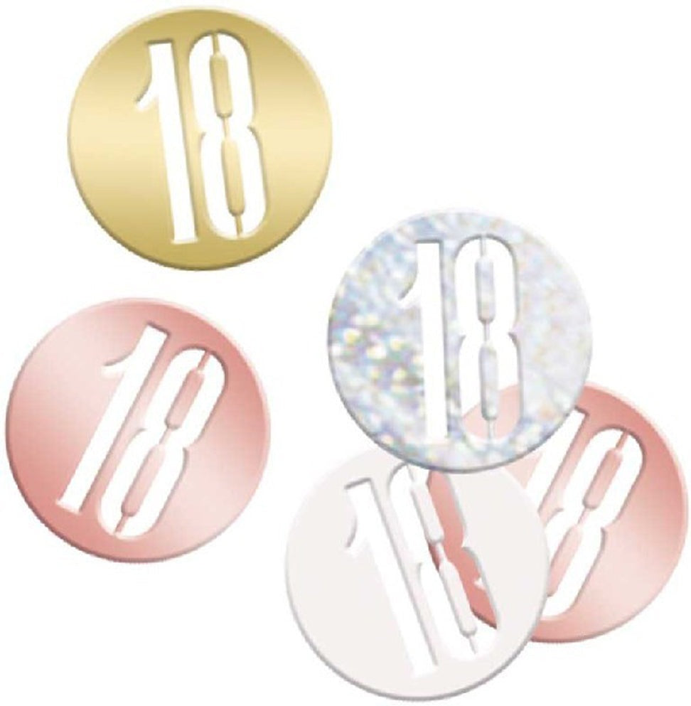 Rose Gold Number 18 Confetti