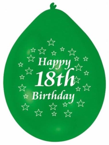 Age 18 Multicolor Birthday Balloons 10 Per Pack