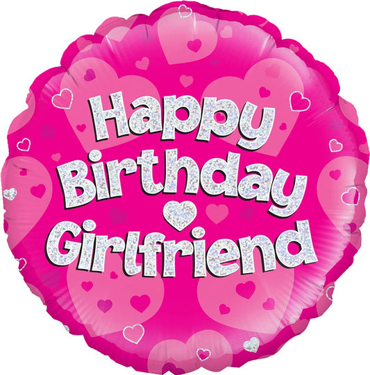 Happy Birthday Girlfriend Pink Foil Balloon