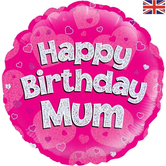 Happy Birthday Mum Pink Foil Balloon