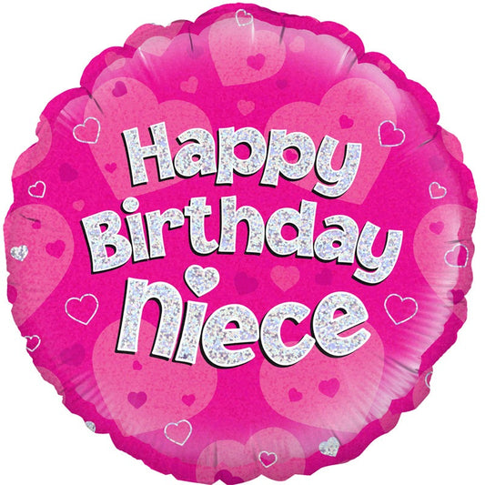 Happy Birthday Niece Pink Foil Balloon