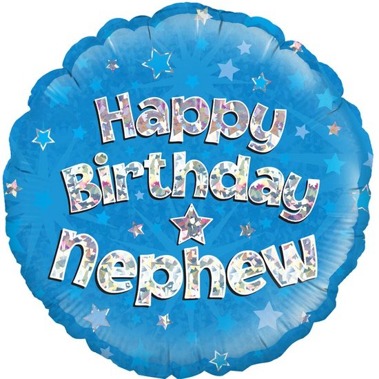 Happy Birthday Nephew Blue Foil Balloon