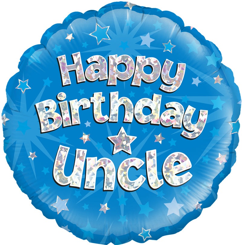 Happy Birthday Uncle Blue Foil Balloon