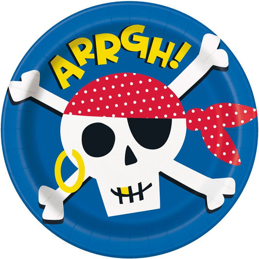 8PK 9in AHOY PIRATE PLATES