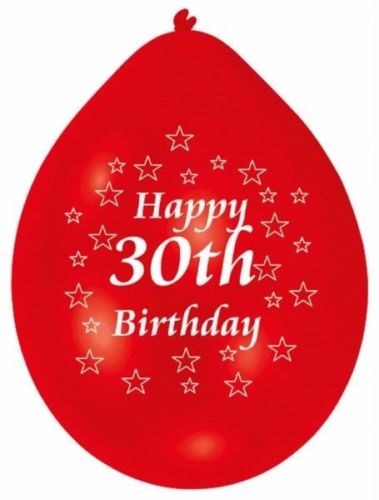 Age 30 Multicolor Birthday Balloons 10 Per Pack