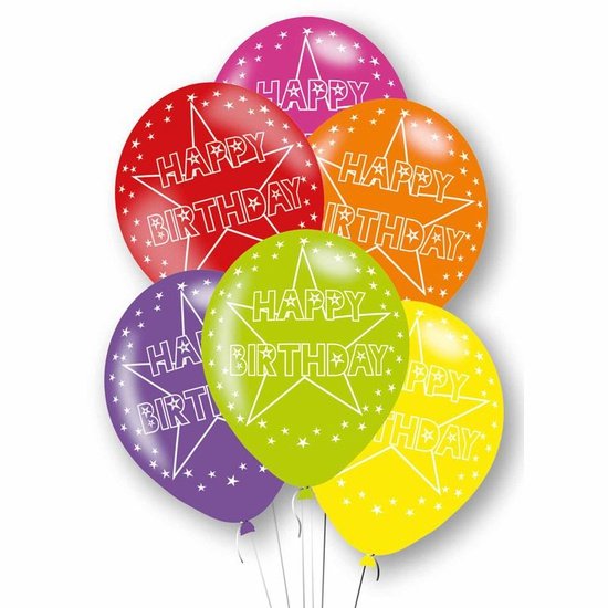 Happy Birthday Balloons 10 Per Pkt