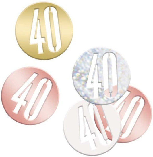 Rose Gold Number 40 Confetti
