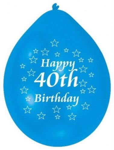 Age 40 Multicolor Birthday Balloons 10 Per Pack