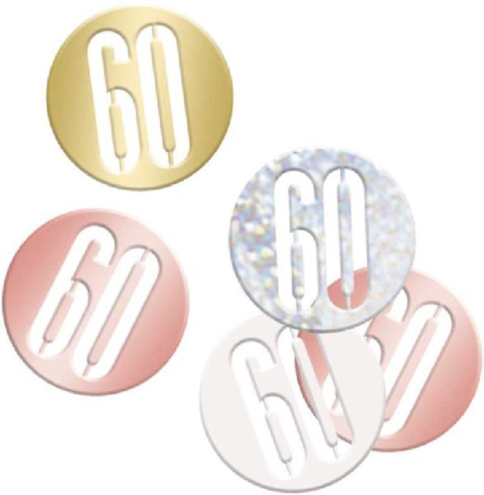 Rose Gold Number 60 Confetti