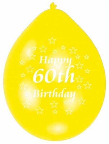 Age 60 Multicolor Birthday Balloons 10 Per Pack
