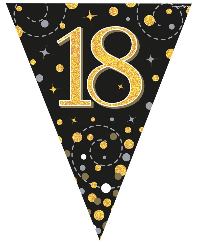 Party Bunting 18th Black & Gold