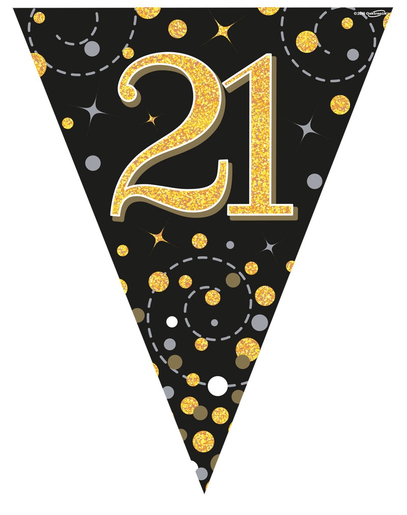Party Bunting 21st Black & Gold