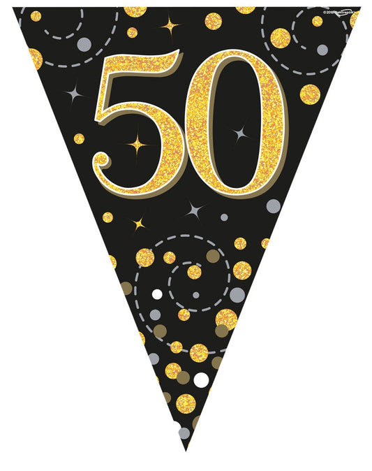 Party Bunting 50th Black & Gold