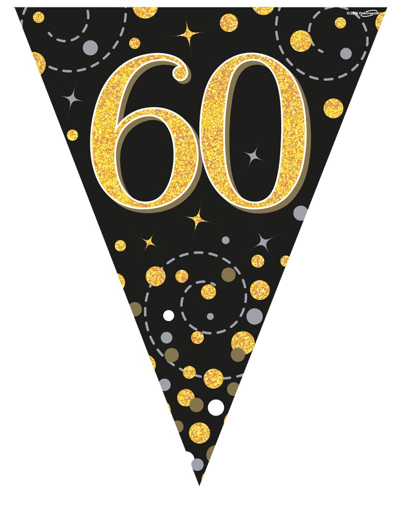 Party Bunting 60th Black & Gold