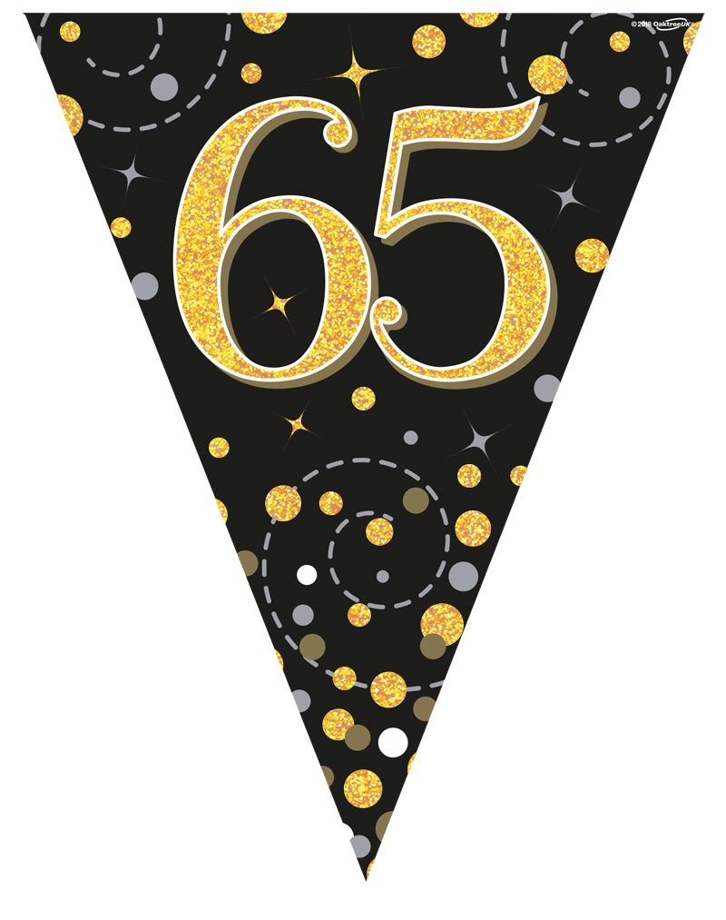 Party Bunting 65th Black & Gold