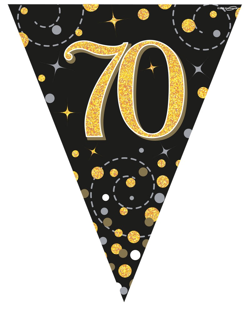 Party Bunting 70th Black & Gold