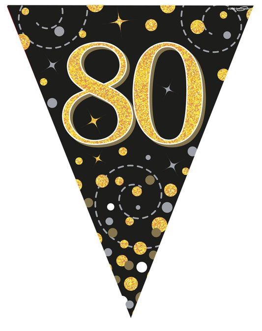 Party Bunting 80th Black & Gold