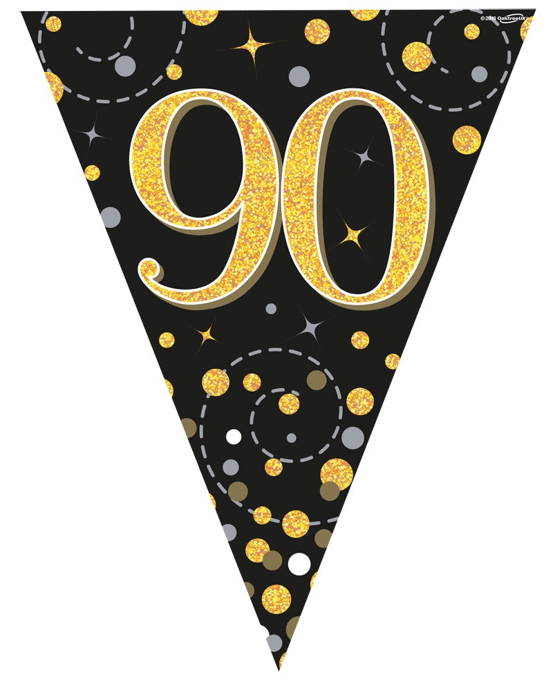Party Bunting 90th Black & Gold