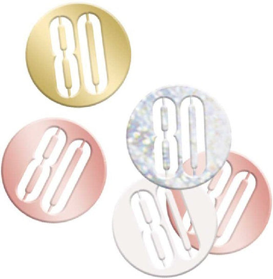 Rose Gold Number 80 Confetti