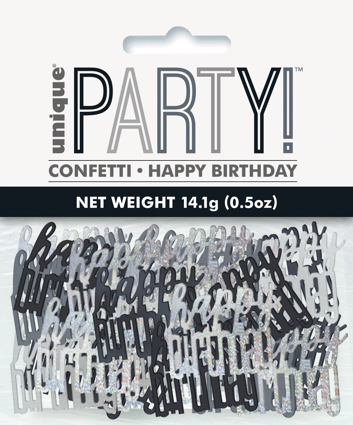 Black & Silver Happy Birthday Confetti