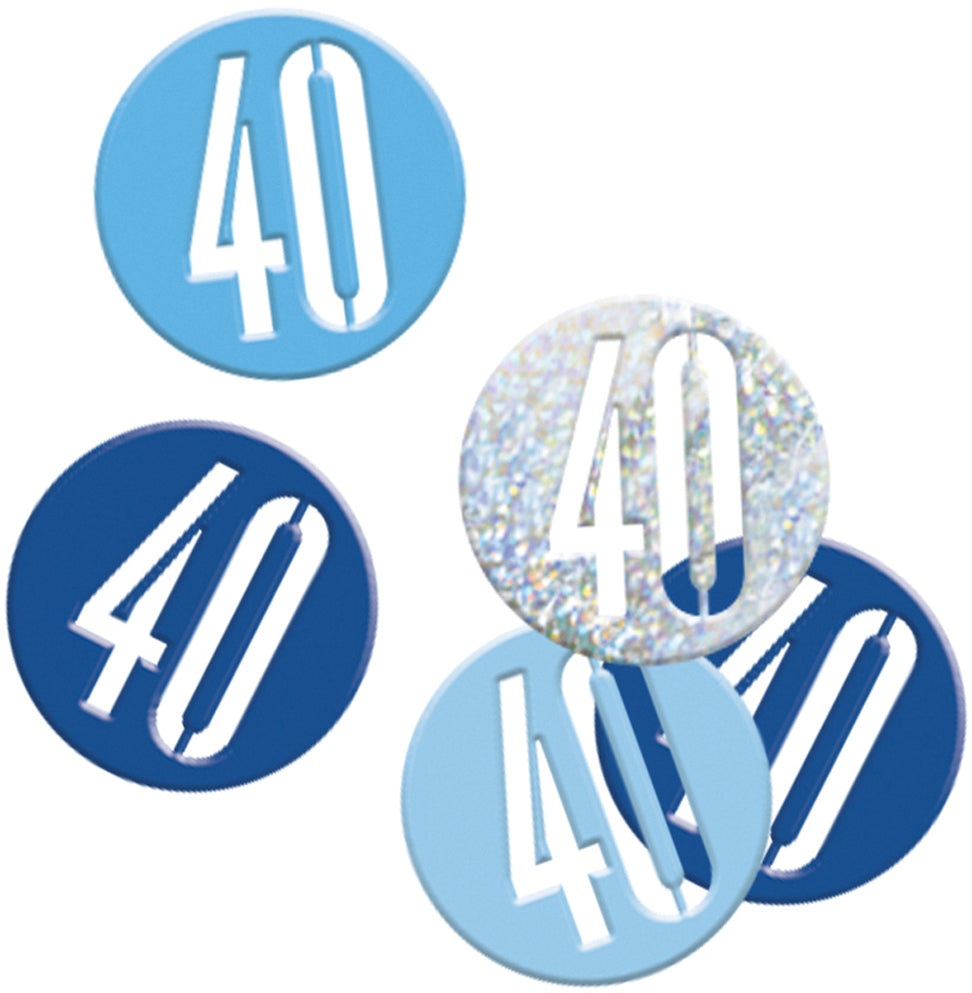 Blue Number 40 Confetti