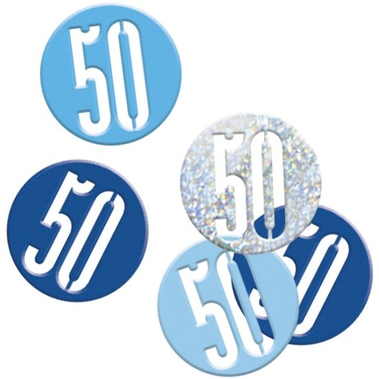 Blue Number 50 Confetti