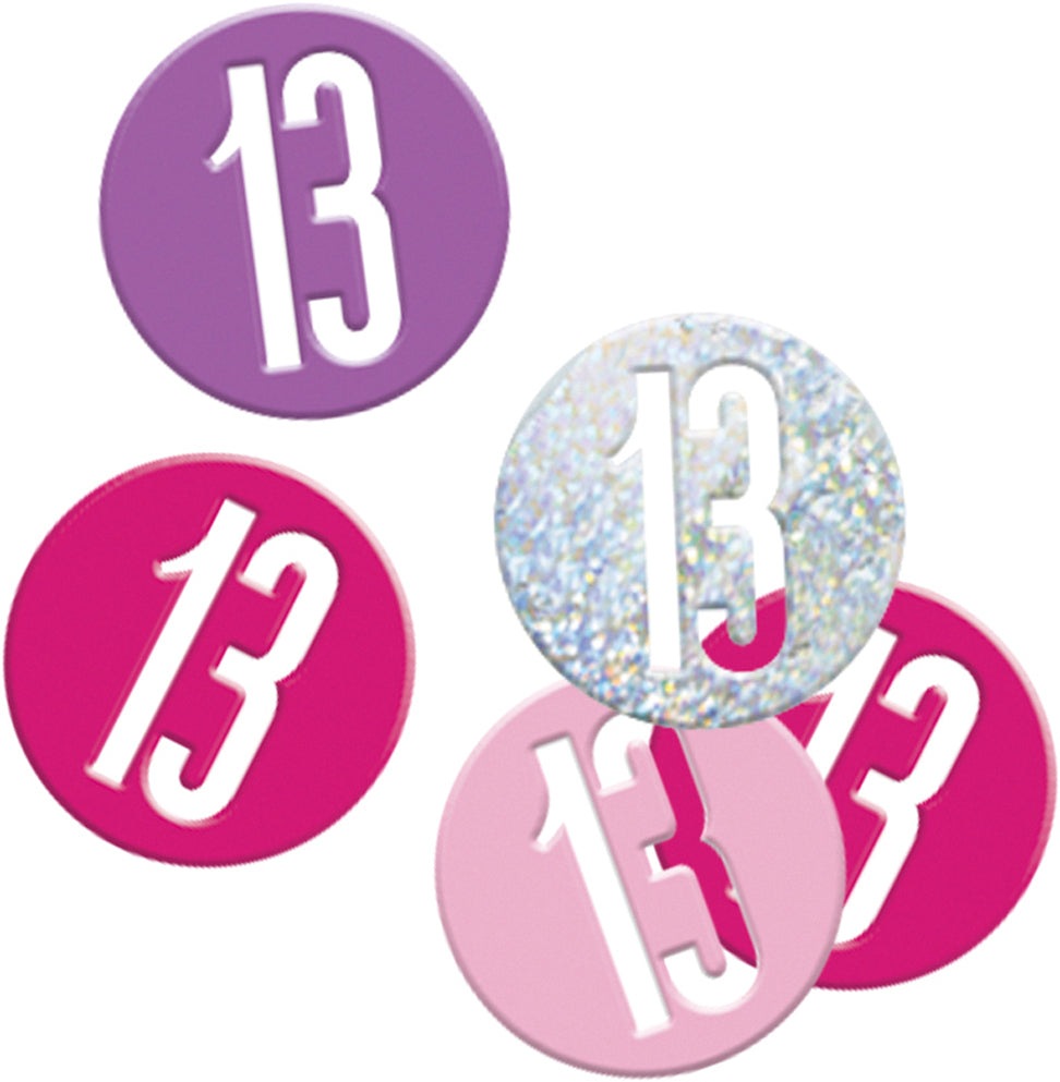Pink Number 13 Confetti
