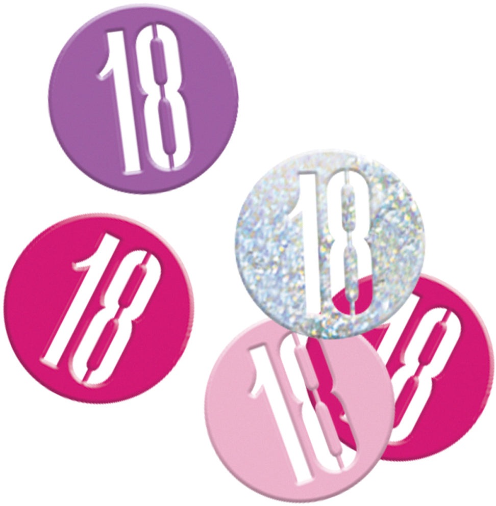 Pink Number 18 Confetti