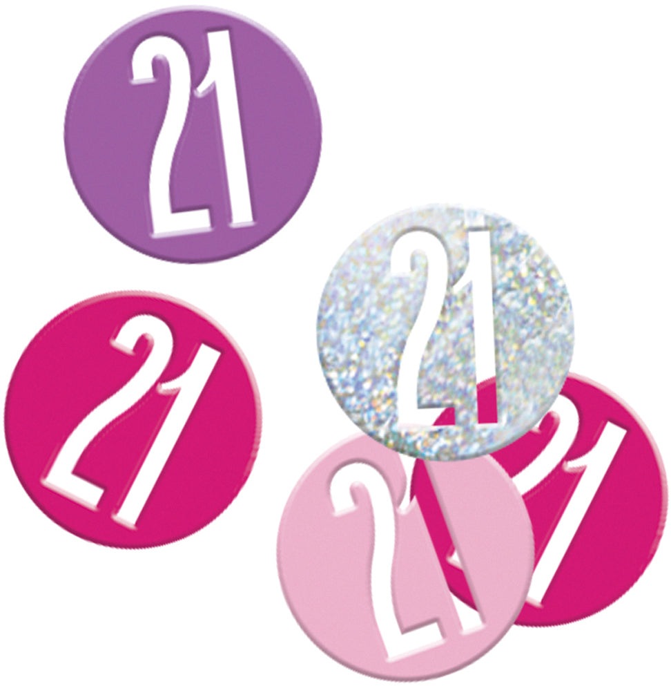 Pink Number 21 Confetti