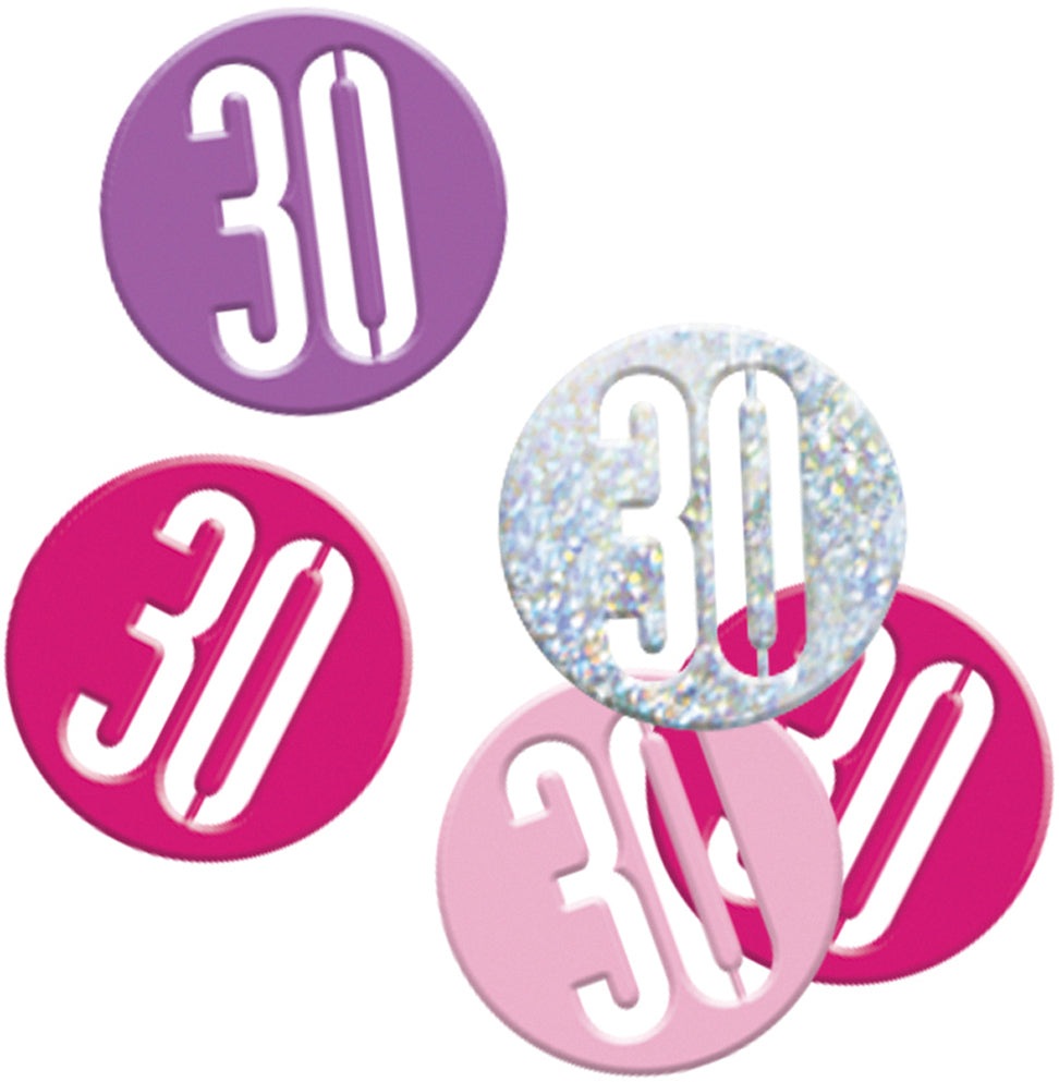 Pink Number 30 Confetti