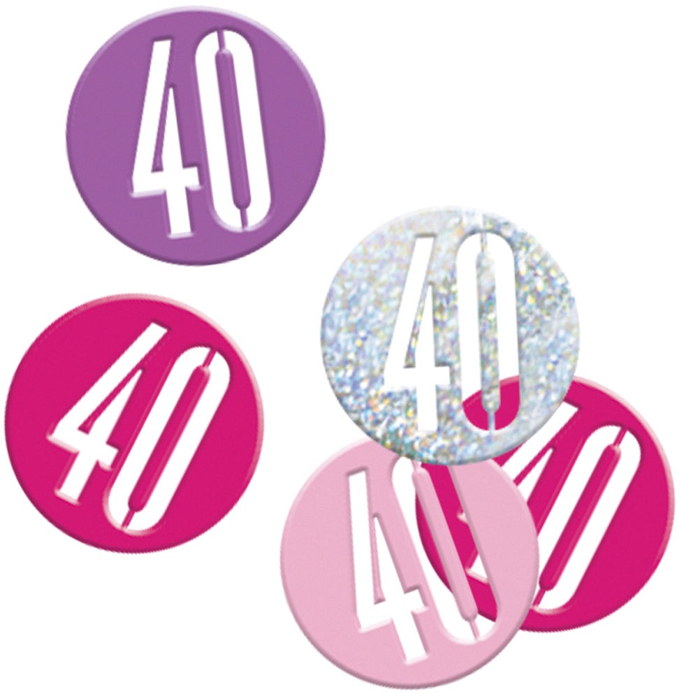 Pink Number 40 Confetti