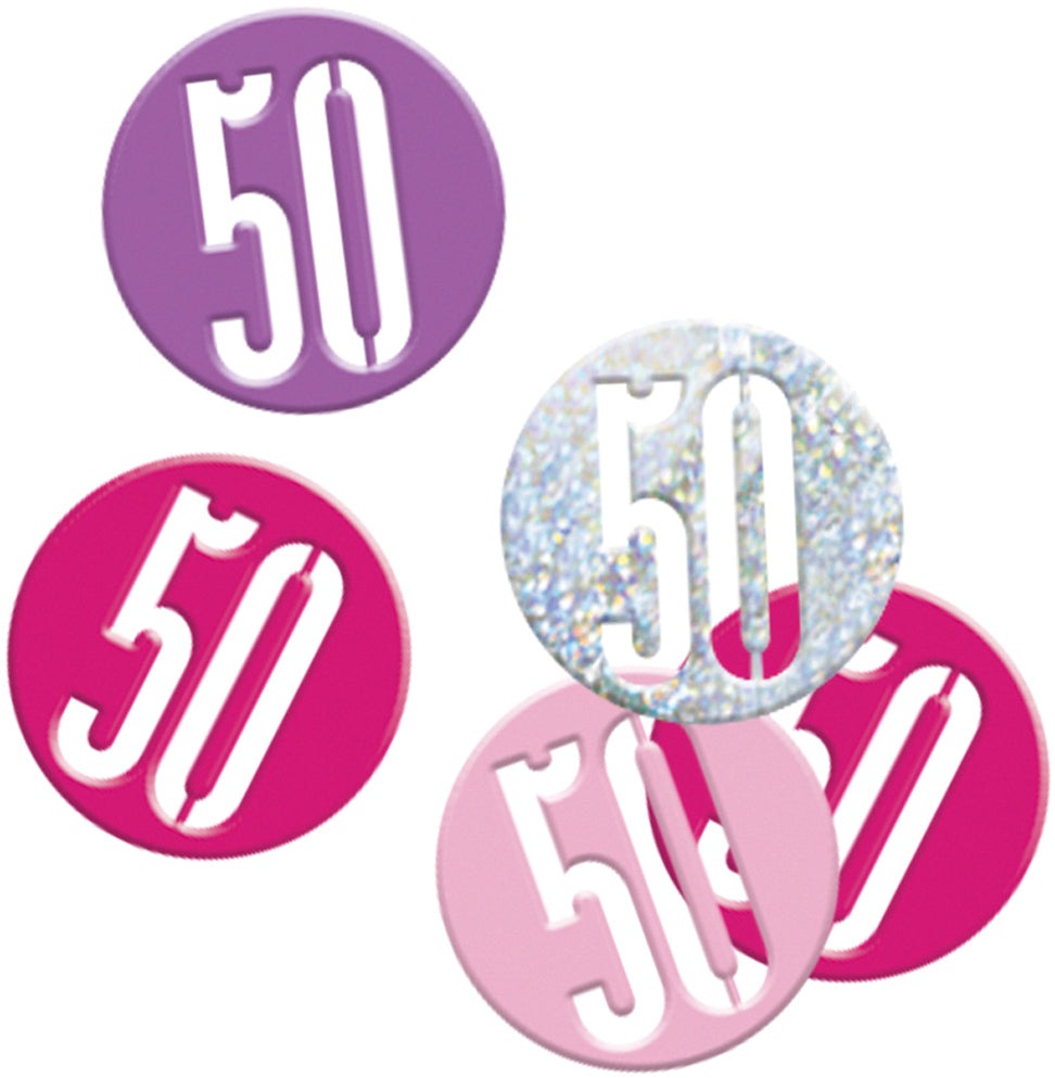 Pink Number 50 Confetti