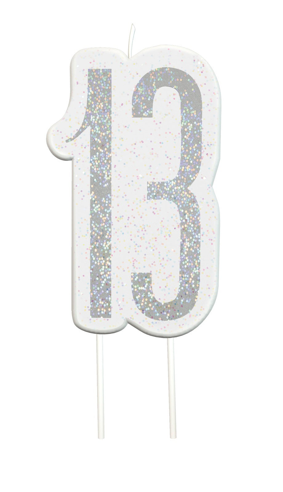Black & Silver Number 13 Numeral Candle