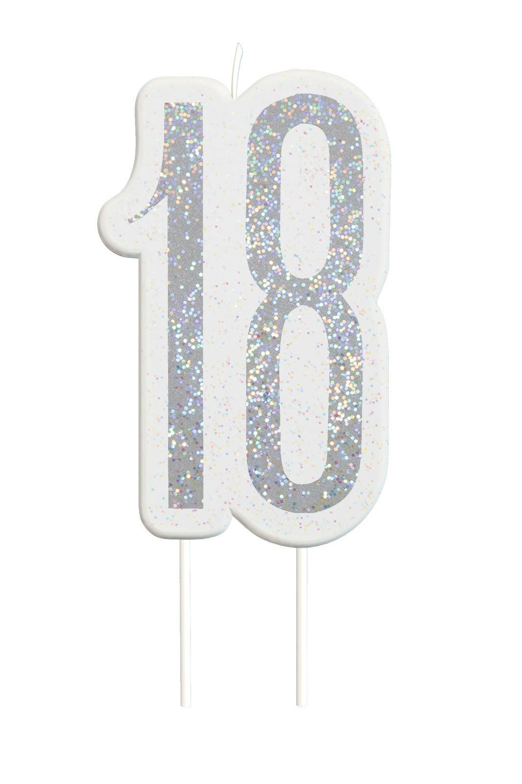Black & Silver Number 18 Numeral Candle