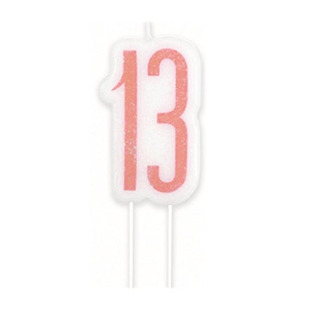 Rose Gold Numeral Birthday Candle 13