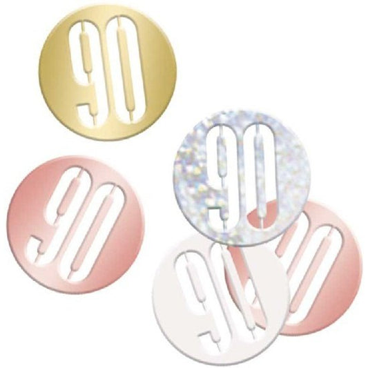 Rose Gold Number 90 Confetti