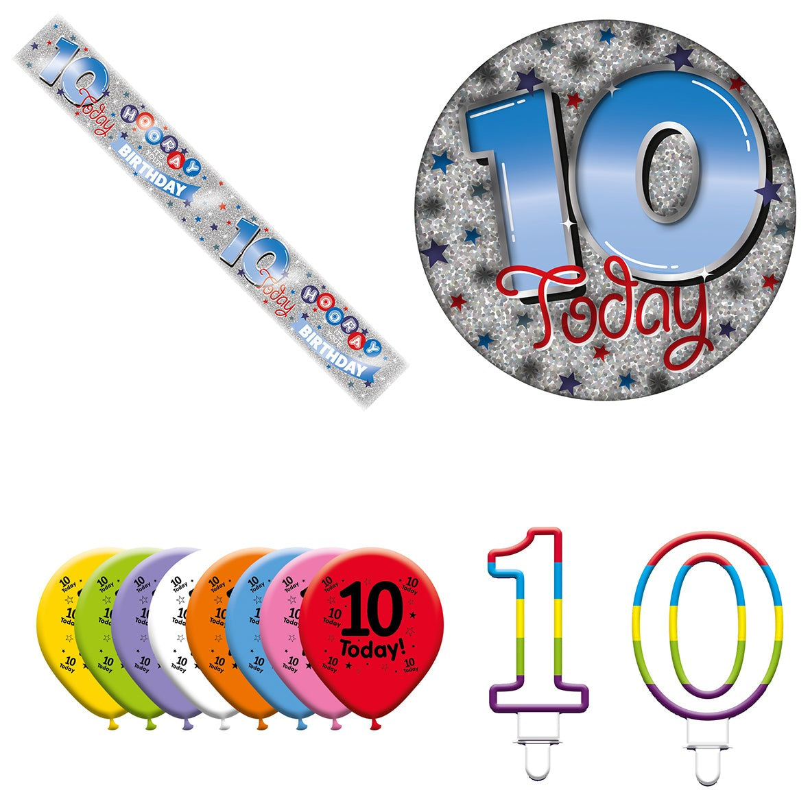 Various Designs Bundle J Banner, Balloon, Candle, Badge Ages 1 to 80