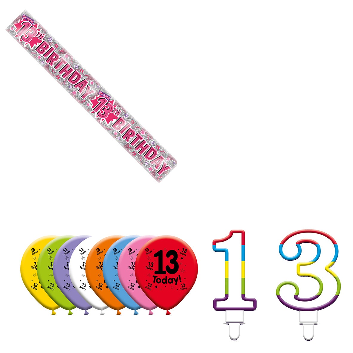 Various Designs Bundle I Banner, Balloon, Candle Ages 1 to 80
