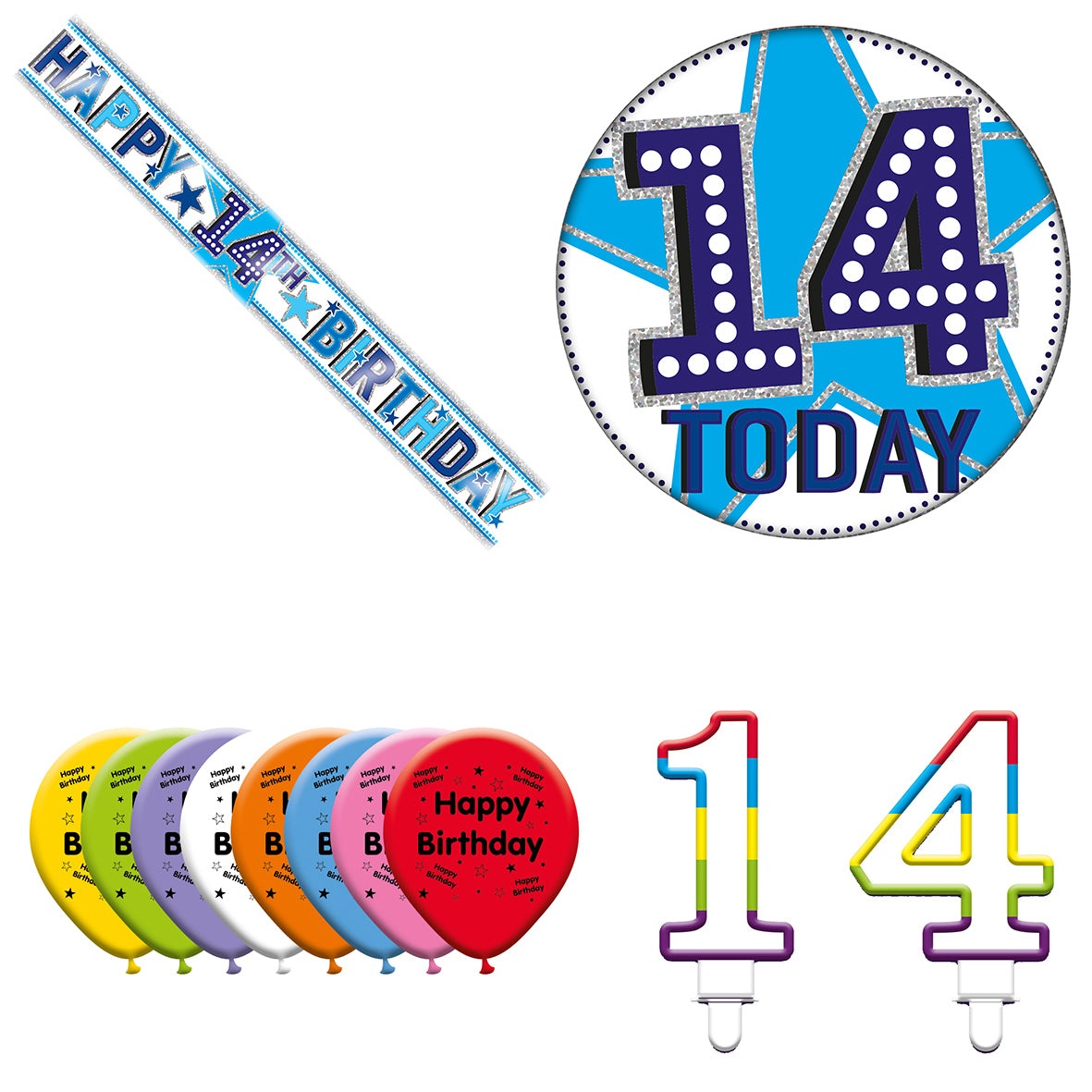 Various Designs Bundle J Banner, Balloon, Candle, Badge Ages 1 to 80