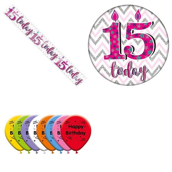 Various Designs Bundle H Banner, Balloon, Badge Ages 1 to 80