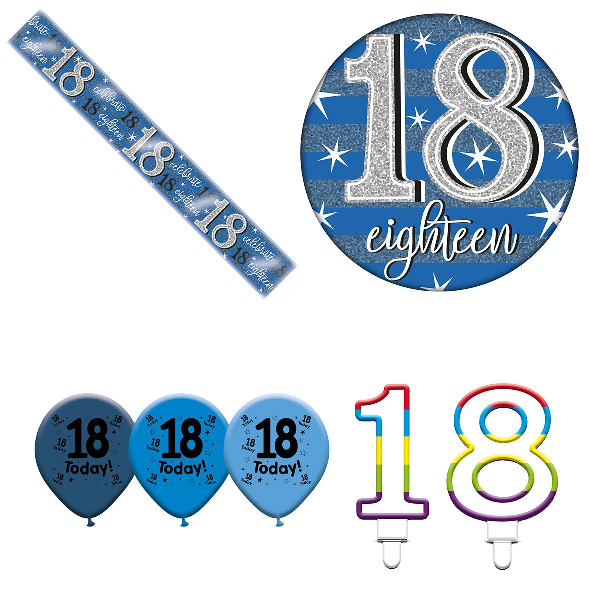 Various Designs Bundle J Banner, Balloon, Candle, Badge Ages 1 to 80