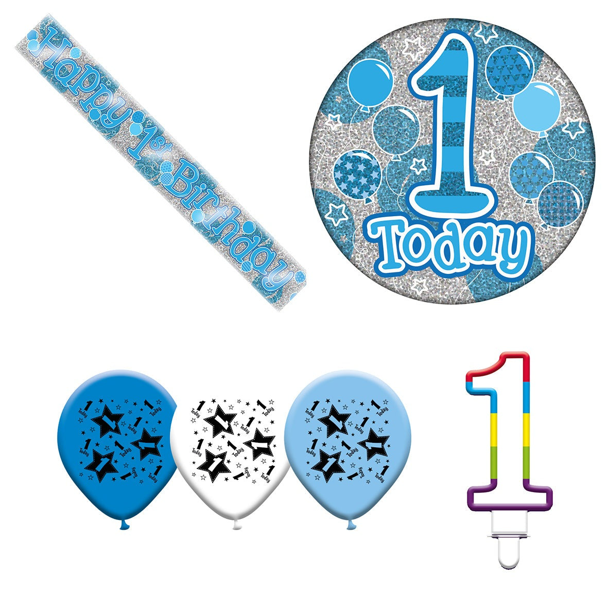 Various Designs Bundle J Banner, Balloon, Candle, Badge Ages 1 to 80