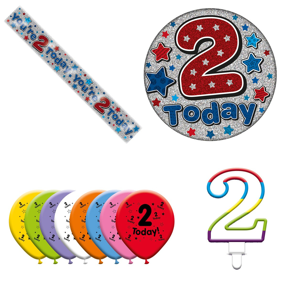 Various Designs Bundle J Banner, Balloon, Candle, Badge Ages 1 to 80