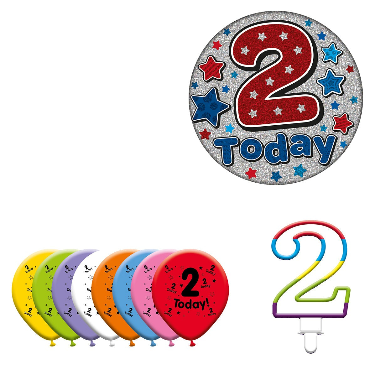 Various Designs Bundle F Balloon, Candle, Badge Ages 1 to 80