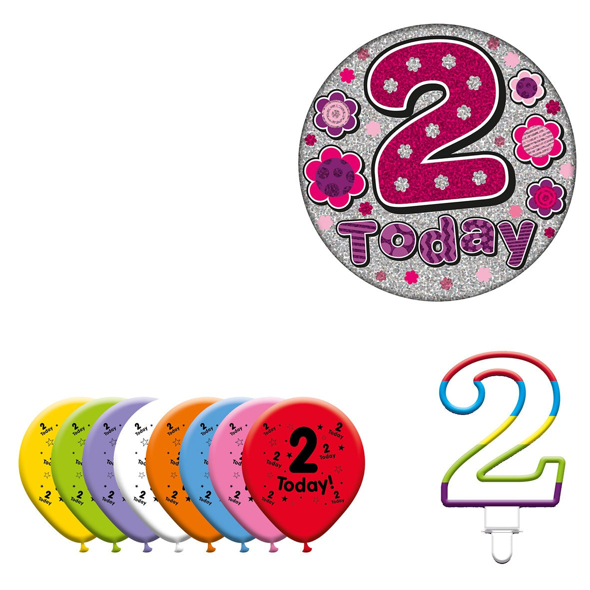 Various Designs Bundle F Balloon, Candle, Badge Ages 1 to 80