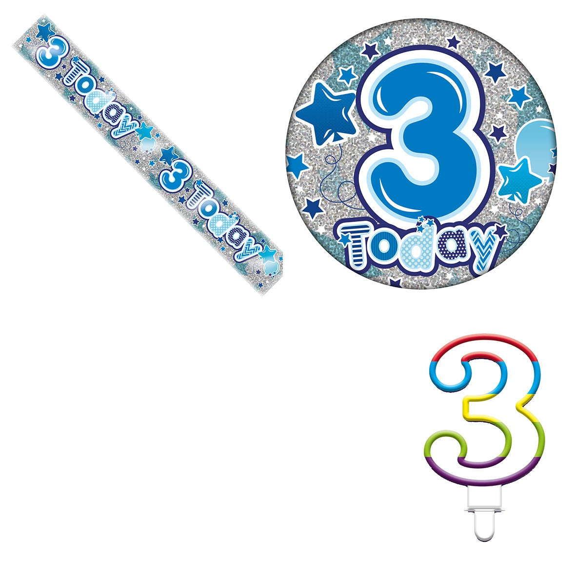 Various Designs Bundle L Banner, Candle, Badge Ages 1 to 80